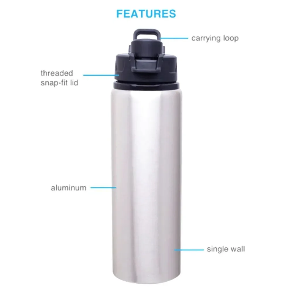28oz Aluminum Drink Bottle Threaded Flip-Top Latching Lid w/ Handle , Surge